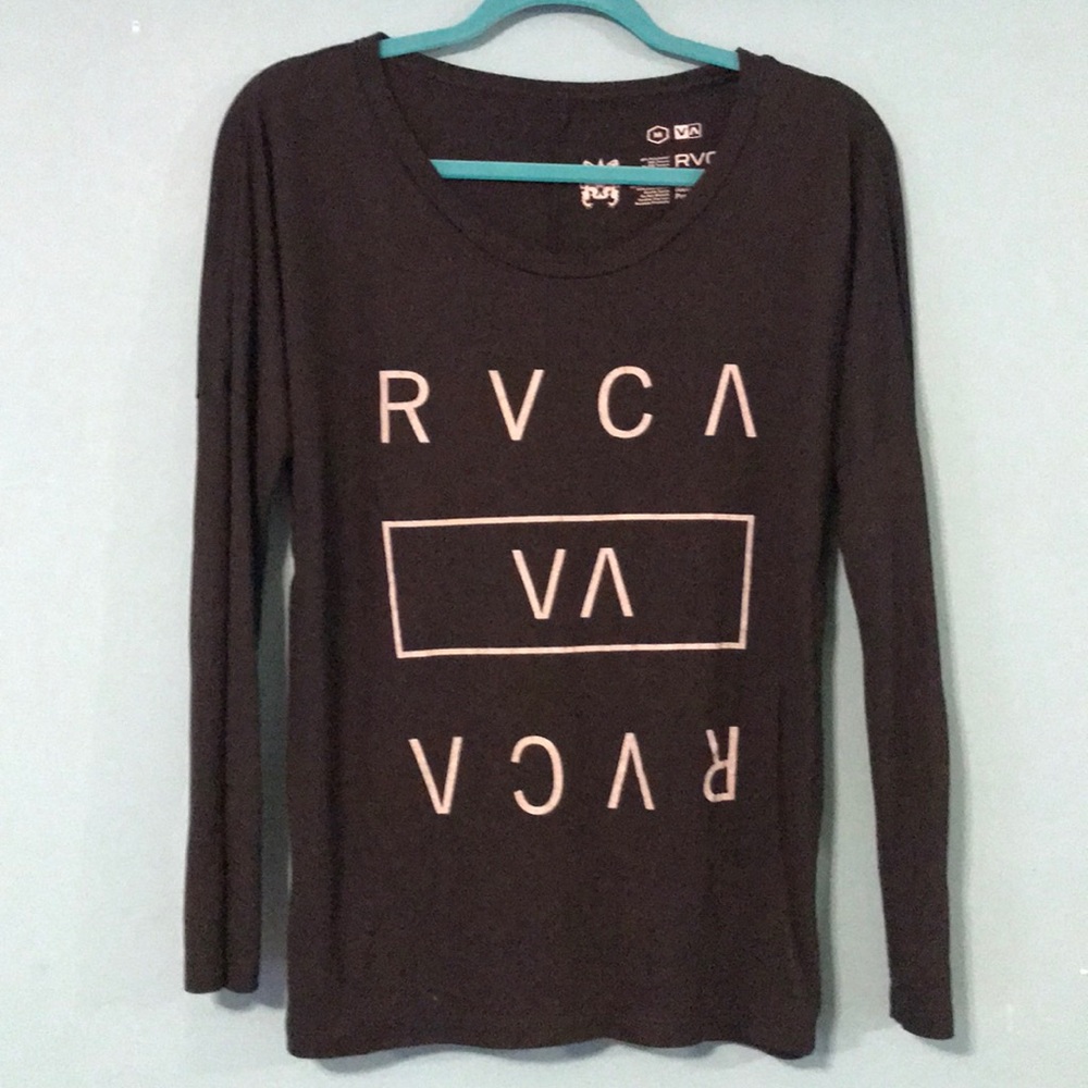 RVCA Logo Black Long Sleeve